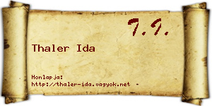 Thaler Ida névjegykártya