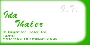 ida thaler business card